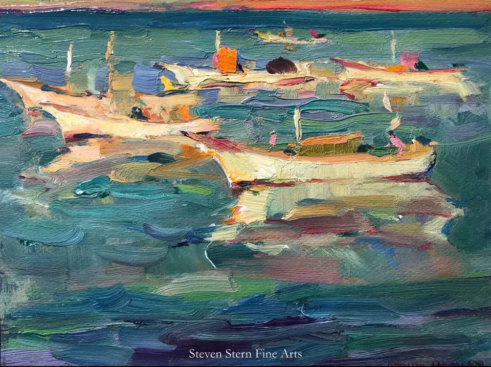 Armin Hansen, At Rest, oil on board